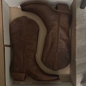 Shyanne Brown Leather Heeled Boots